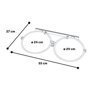 Support gamelles doubles à fixer mur et cage (vendu sans gamelle) diam 25 cm - 2.5 L